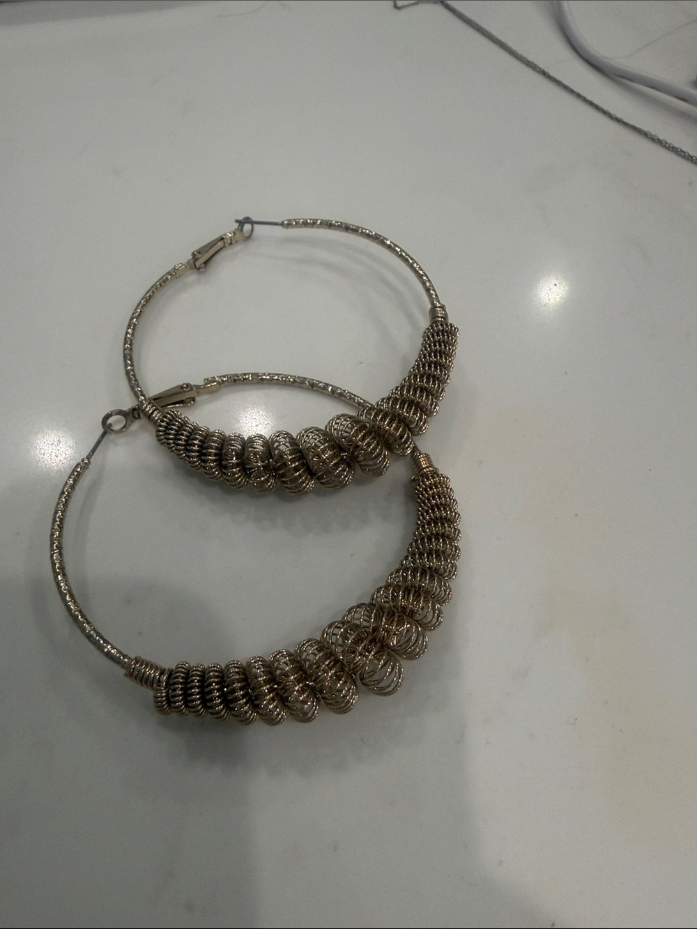 Gold-Tone Wrapped Hoop Earrings - Women Jewelry